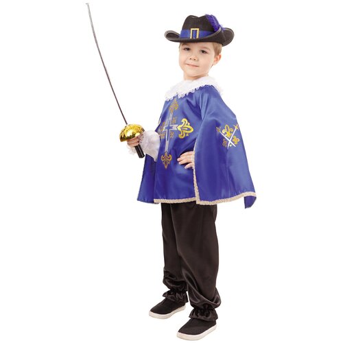 фото Костюм пуговка мушкетер (2030 к-18), синий/черный, размер 116