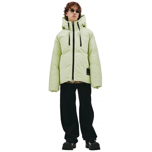 фото Oamc лимонный пуховик с капюшоном xl