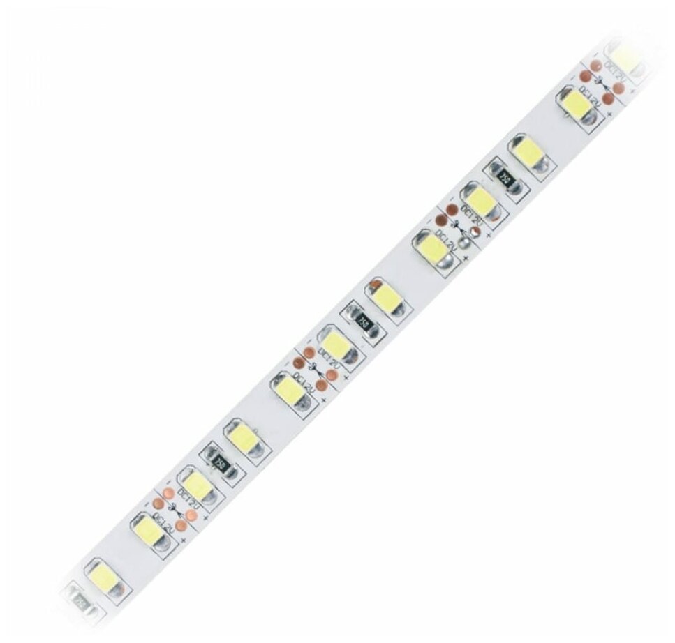 5м. Светодиодная лента дневного цвета 2835, 6500К, 9,6W, 12V, 120LED/m, IP20 Volpe ULS-Q330 2835-120LED-m-8mm-IP20-DC12V-9.6W-m-5M-6500K - (UL-00004539) - фото №1