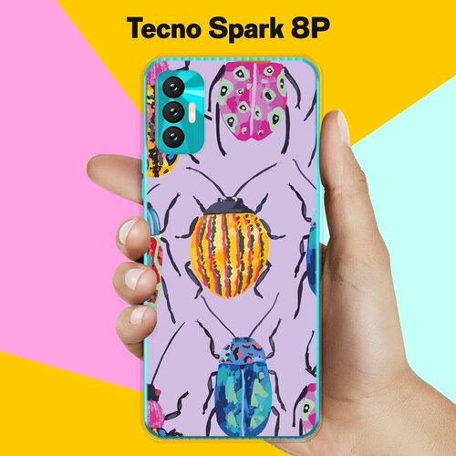 Силиконовый чехол на Tecno Spark 8P Жуки / для Техно Спарк 8П силиконовый чехол на tecno spark 8p узор 50 для техно спарк 8п