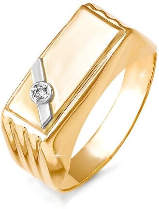 Печатка Diamant online, золото, 585 проба, фианит