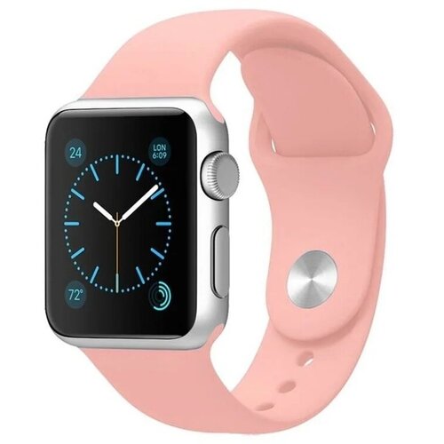 Ремешок для Apple Watch (42/44/45/49) Series 1-8, SE, Ultra, силиконовый, светло-розовый