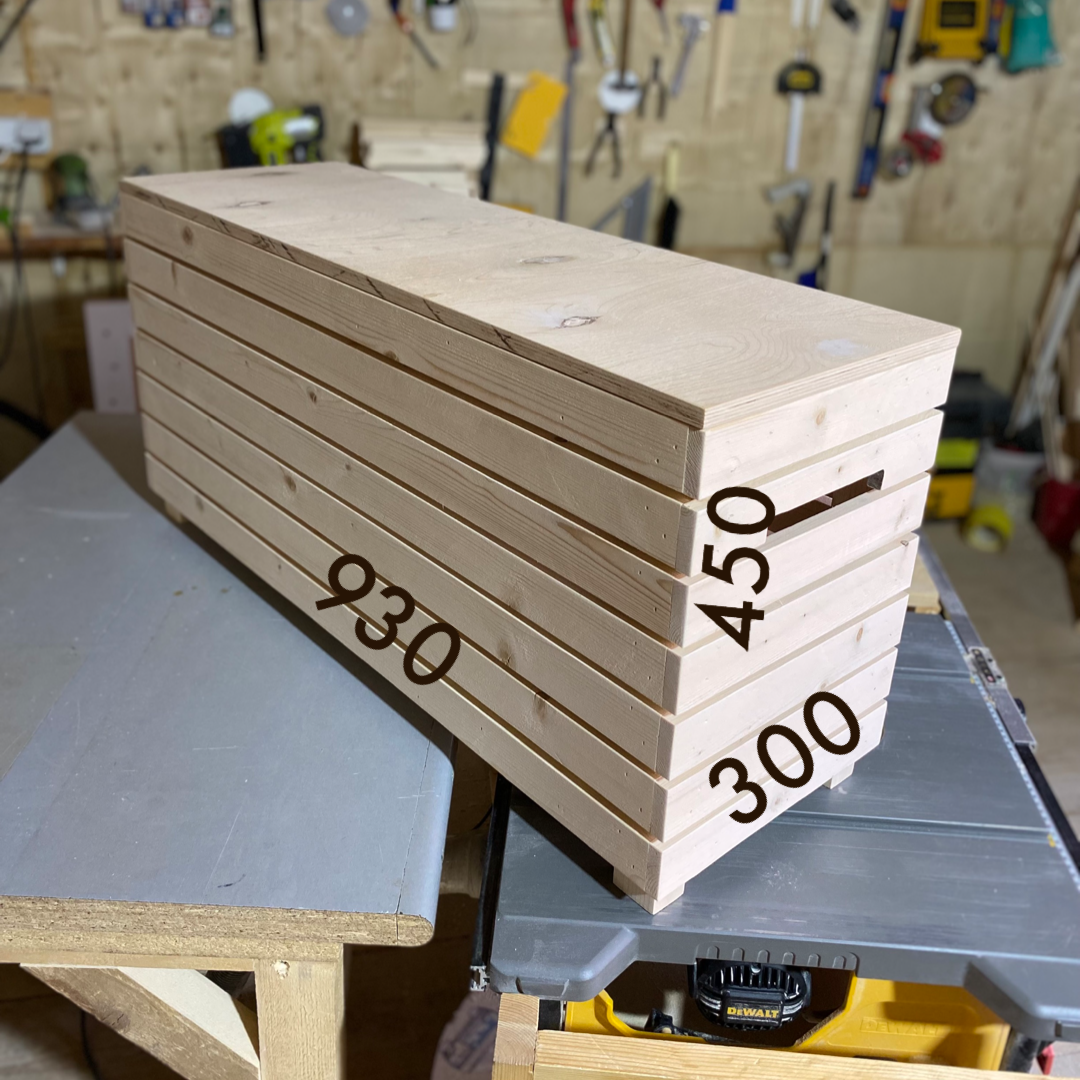 Ящик-скамья деревянный 930х300х450 мм - фотография № 1
