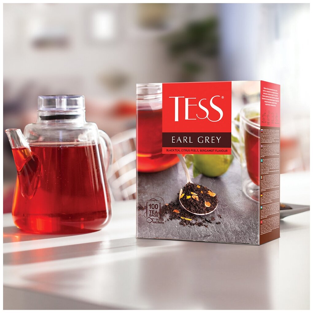 Чай черный Tess Earl Grey 100 пак - фото №3