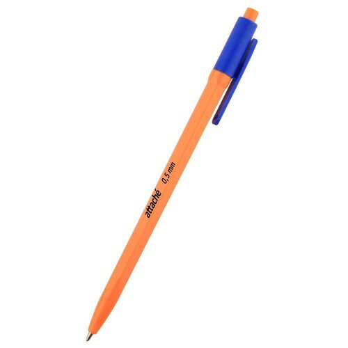 Ручка шариковая автоматическая Attache Economy, оранжевый корпус (синяя) 20 шт.