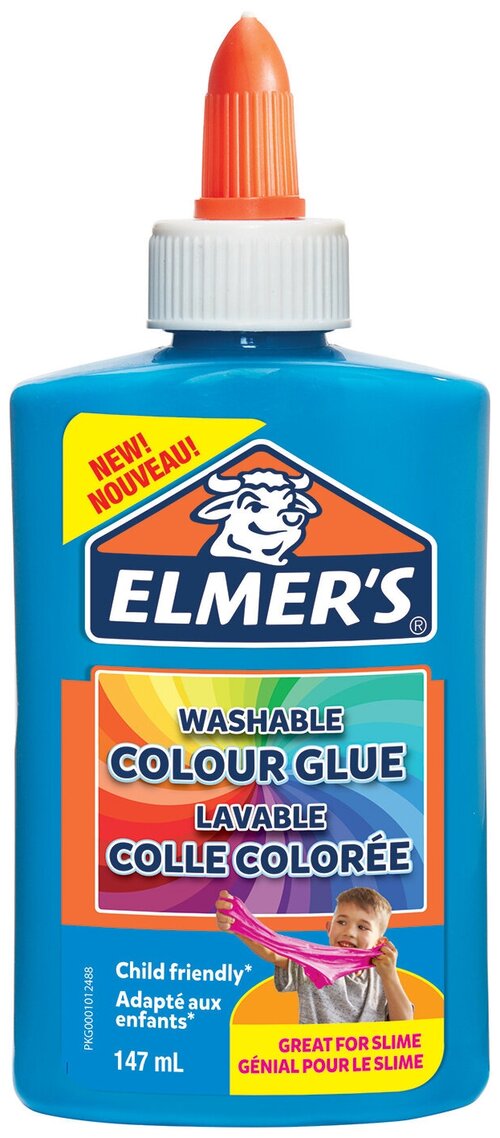 Elmers Клей для слаймов непрозрачный Colour Glue 147 мл, голубой, 147 мл