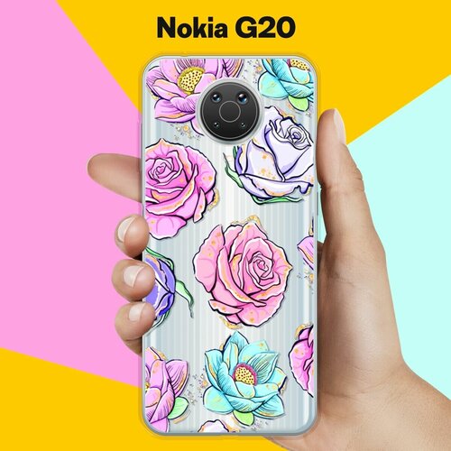 Силиконовый чехол на Nokia G20 Розы / для Нокия Джи20 силиконовый чехол на nokia c10 нокия с10 розы винтажные