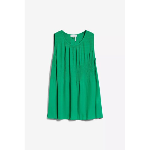 фото Блуза cinque, повседневный стиль, свободный силуэт, без рукава, без карманов, однотонная, размер xs, зеленый
