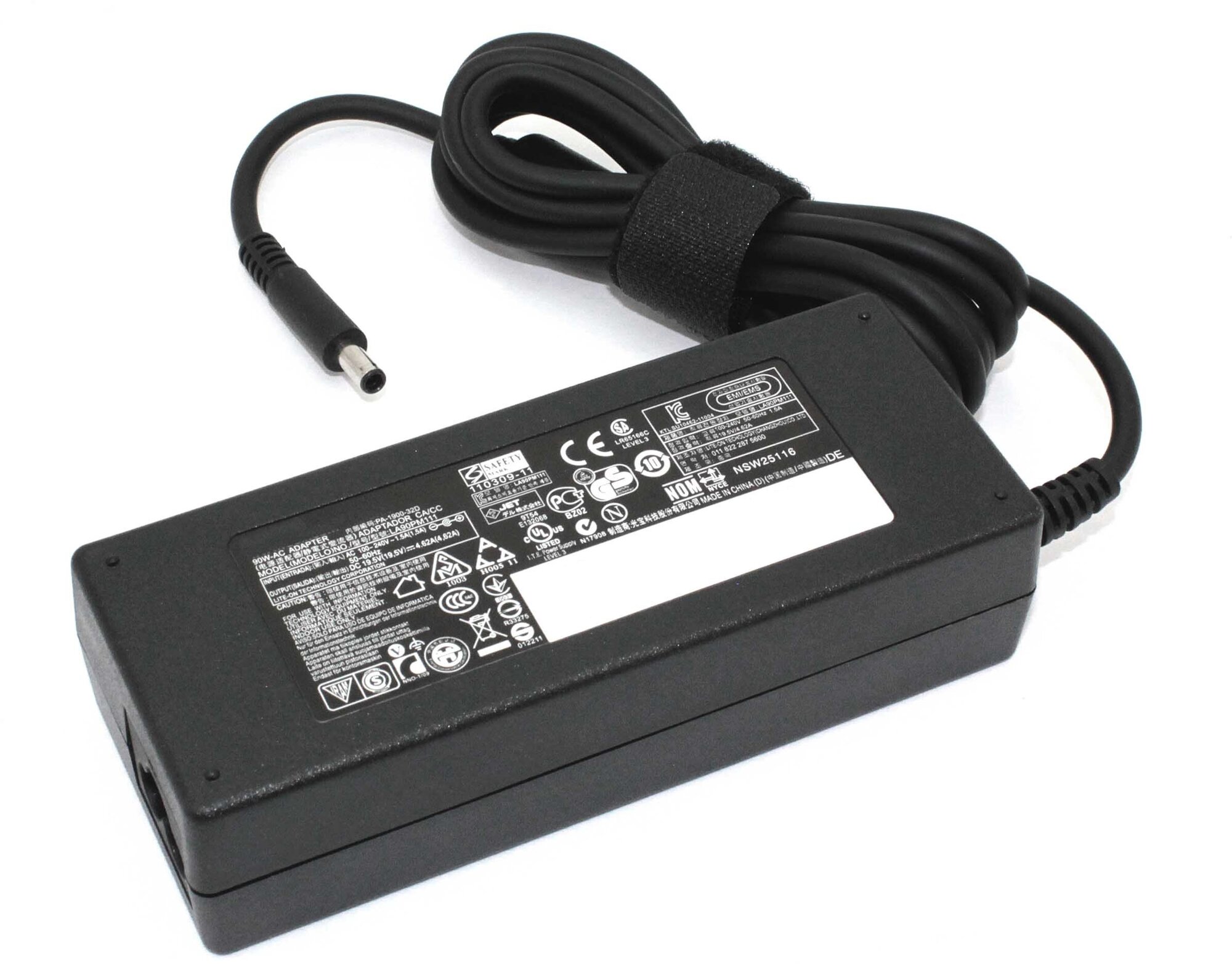 Блок питания (сетевой адаптер) для ноутбуков Dell 19.5V 4.62A 90W 4.5x3.0 мм с иглой черный, с сетевым кабелем