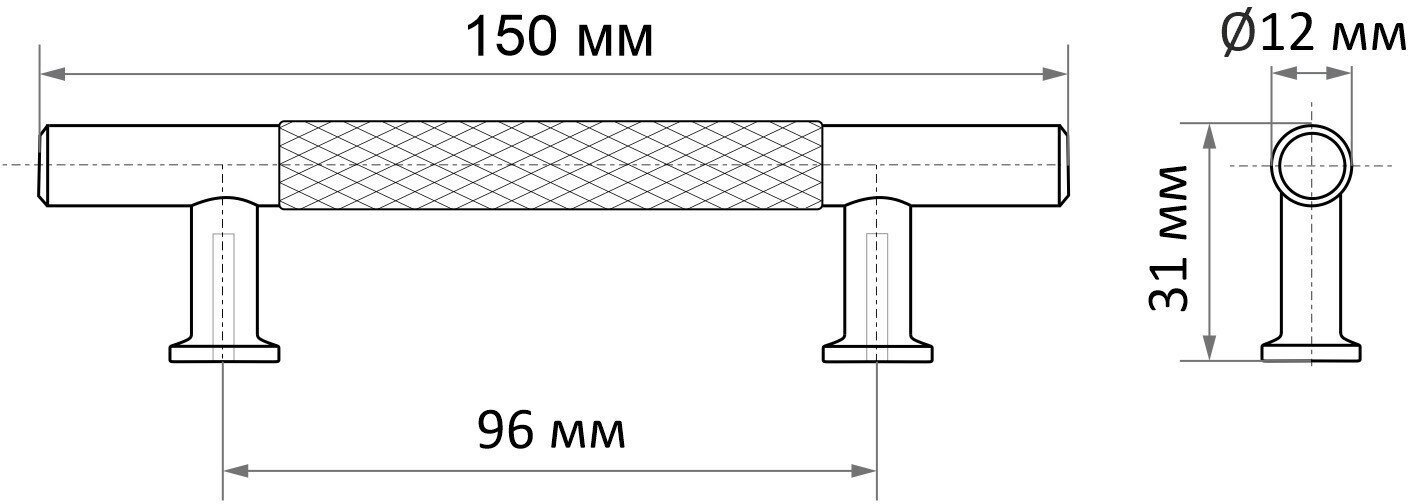 Ручка-рейлинг CAPPIO, d=12 мм, м/о 96 мм, цвет чёрный - фотография № 12