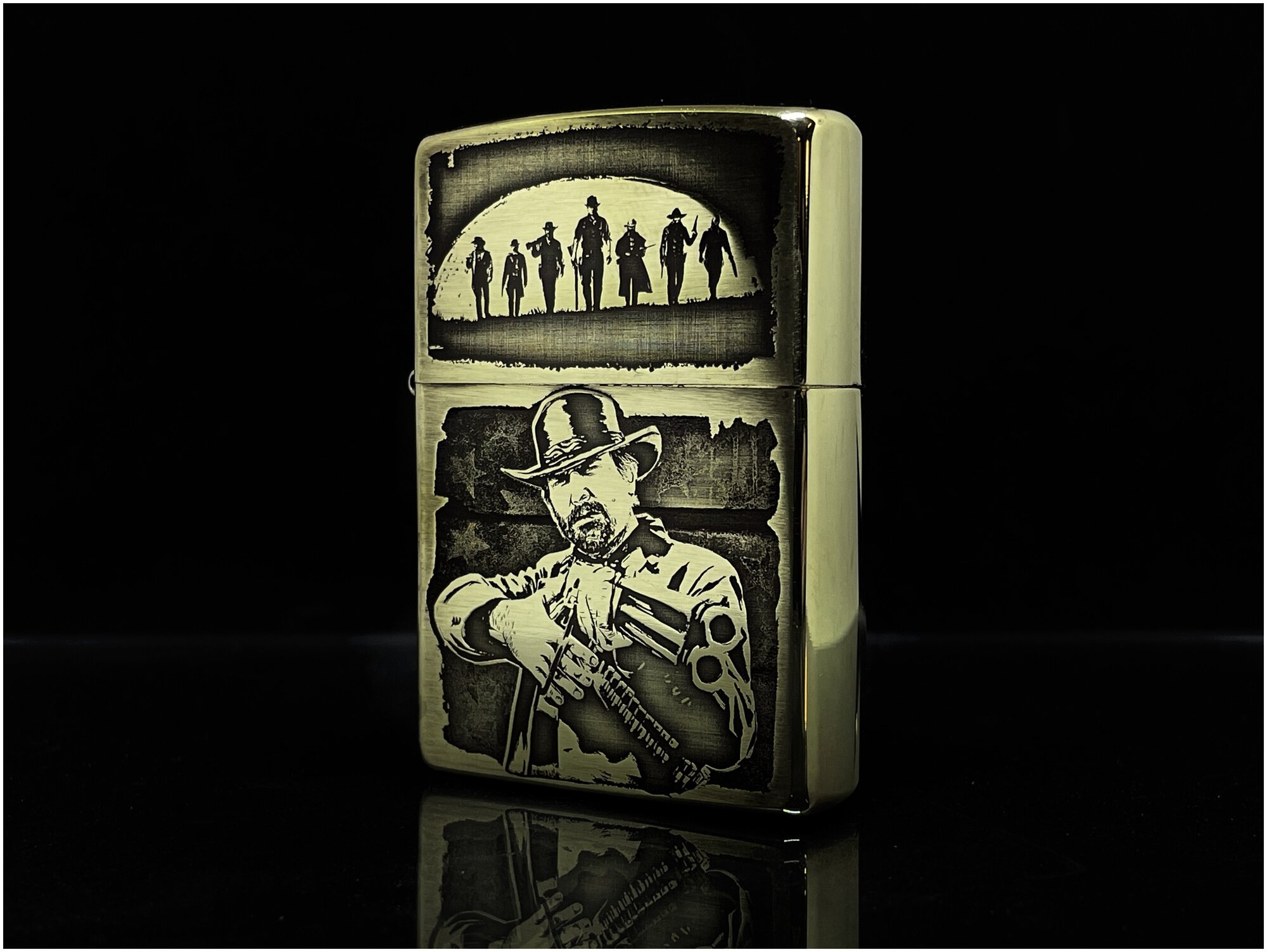 Зажигалка бензиновая Zippo(Armor) RDR Custom Латунь с глубокой объемной гравировкой