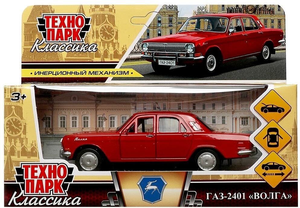 Машина ГАЗ-2401 Волга 12 см красная металл инерция Технопарк 2401-12-RD