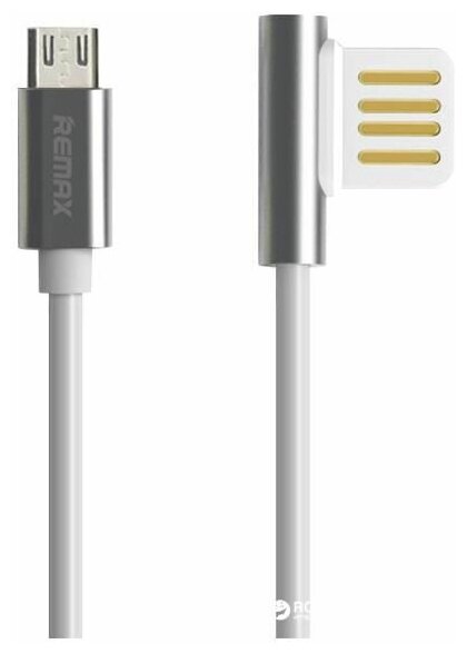 USB кабель Remax RC-054m с разъёмом MicroUSB, бело-серебристый