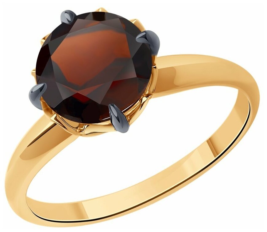 Кольцо Diamant, красное золото, 585 проба, гранат