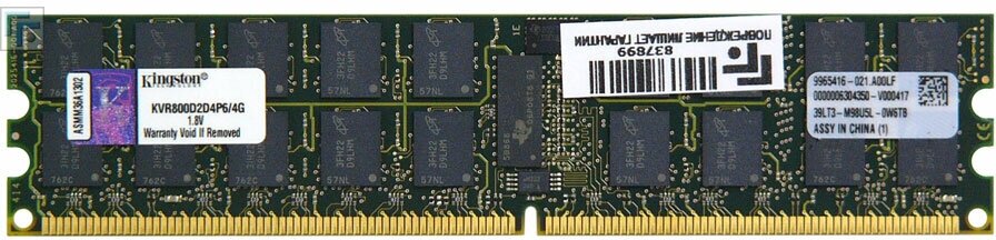 Оперативная память Kingston 4 ГБ DDR2 800 МГц CL6 (KVR800D2D4P6/4G)