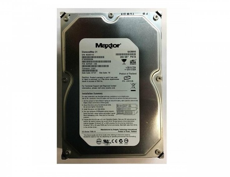 Жесткий диск Maxtor 6A200V0 200Gb 7200 IDE 3.5" HDD