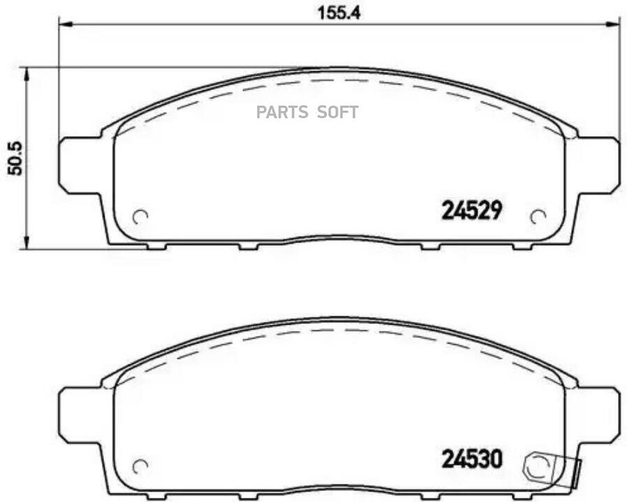 BREMBO P54038 Колодки тормозные, комплект передний