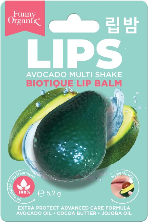 Funny Organix Бальзам для губ Lips Avocado Multi Shake, Шоколадный
