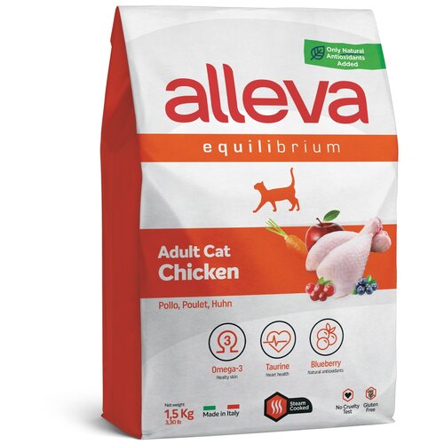 Сухой корм ALLEVA Equilibrium Cat Adult Chicken для взрослых кошек с курицей 1,5 кг 1110