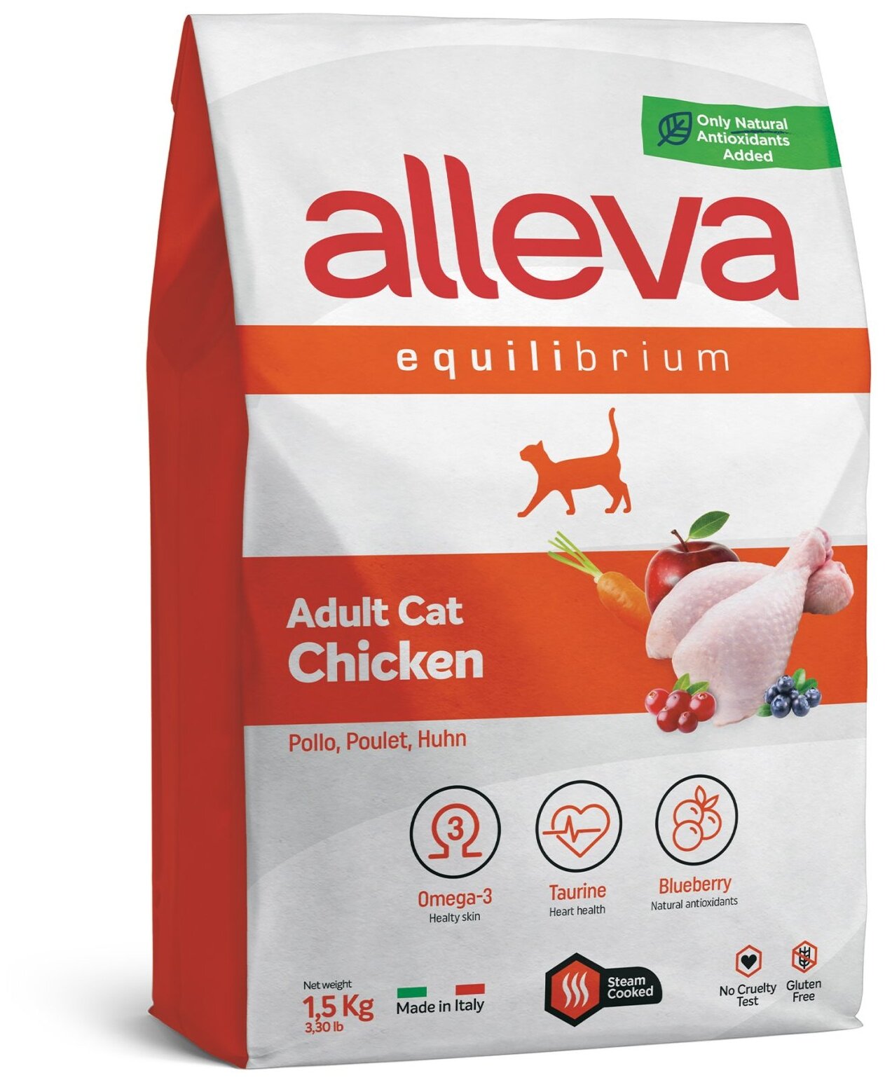 Сухой корм ALLEVA Equilibrium Cat Adult Chicken для взрослых кошек с курицей 1,5 кг 1110