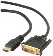 Gembird Кабель HDMI-DVI Cablexpert, 0.5м, 19M 19M, single link, черный, позол. разъемы, экран, пакет CC-HDMI-DVI-0.5M