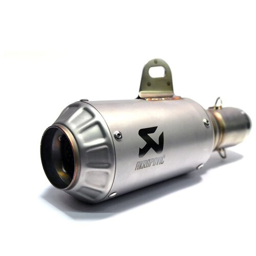Глушитель Akropovic (replica) универсальный для мотоцикла 265мм, серебряный