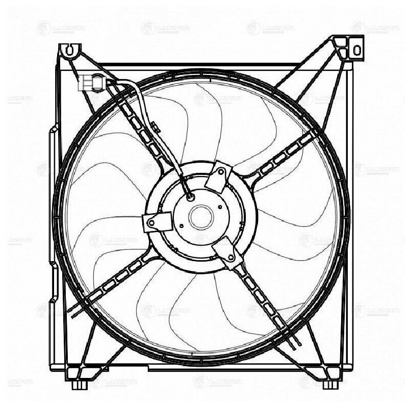 Электровентилятор охлаждения для автомобилей Santa Fe (00-) (с кожухом) LUZAR - фото №13