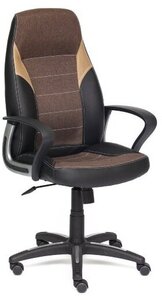 Кресло компьютерное TetChair INTER кож/зам/ткань, 36-6/ЗМ7-147/21, black/brown/bronza