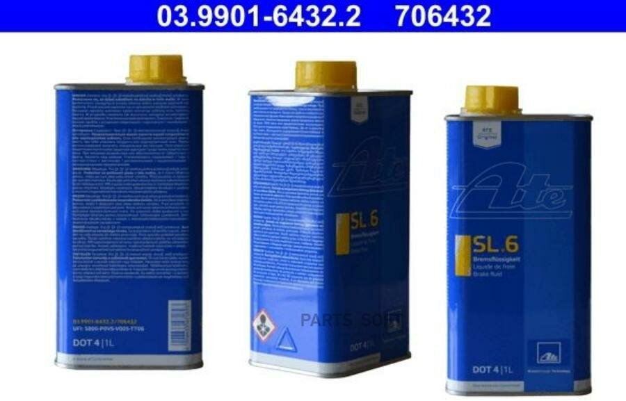 Жидкость тормозная ATE DOT 4 1л. ATE 03.9901-6432.2 | цена за 1 шт
