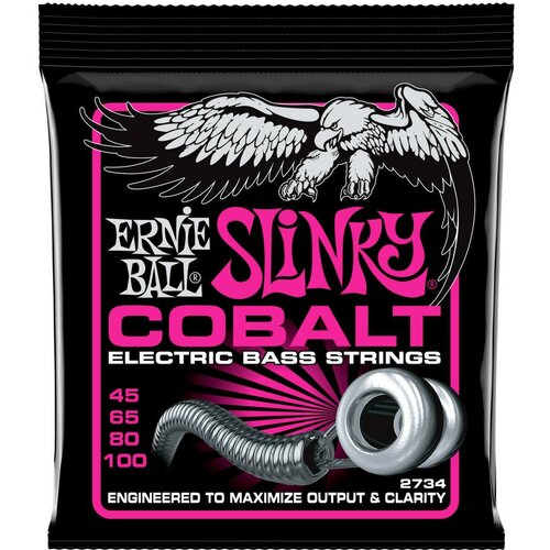 Струны для бас-гитары ERNIE BALL 2734 Cobalt Slinky Super 45-100 струны для бас гитары ernie ball 2734 cobalt slinky super 45 100