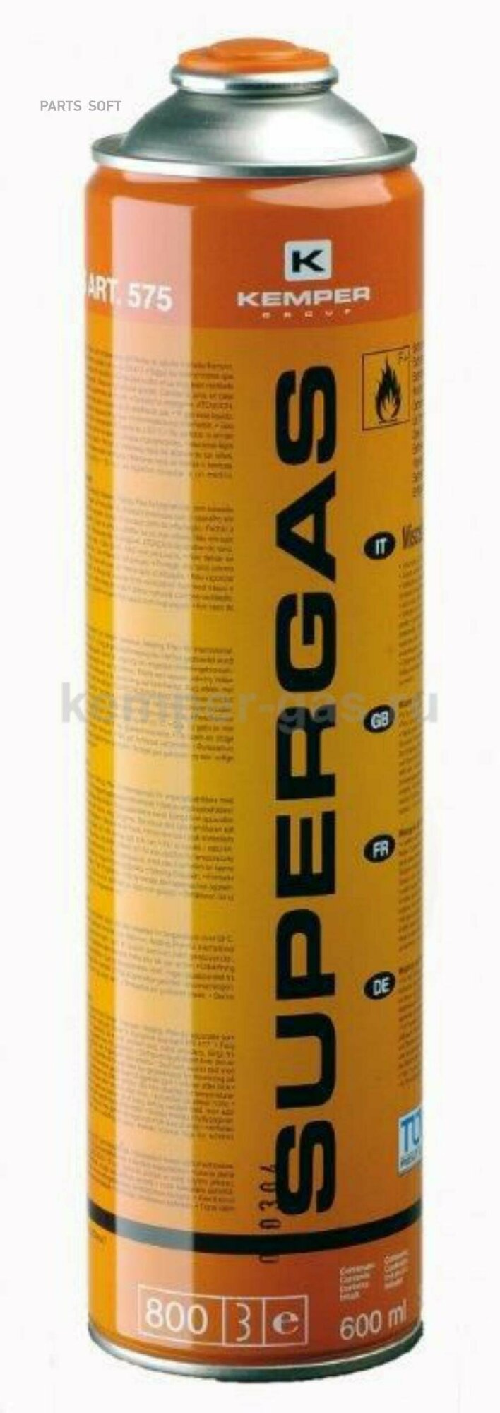 Баллон с газом KEMPER SUPERGAS (резьб. бал, 600мл/336гр,Бутан70/Пропан30%, темп 1900/2850С) - фото №4