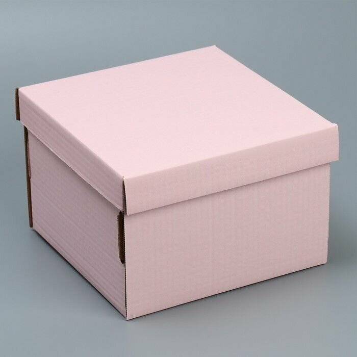 Складная коробка "Розовая", 22х22х15 см