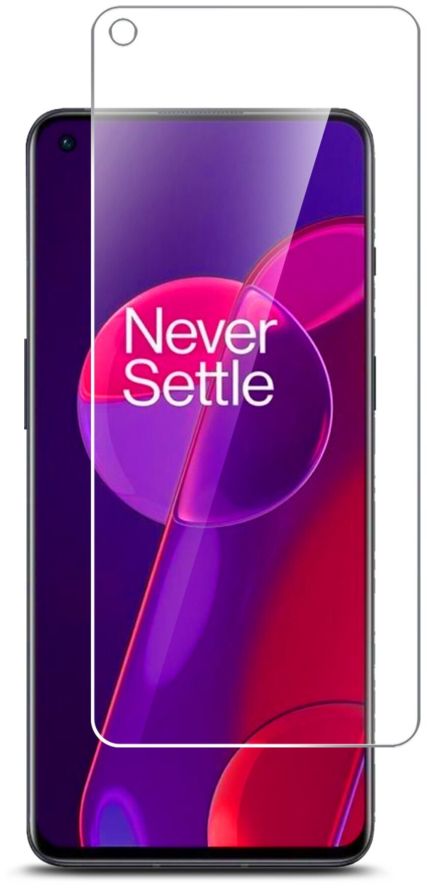 Защитное стекло на OnePlus 9RT (ВанПлюс 9РТ) на Экран гибридное: пленка + стекловолокно прозрачное силиконовая клеевая основа Hybrid Glass Brozo