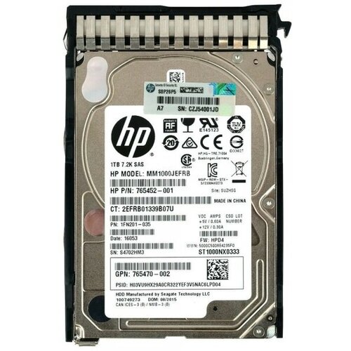 Жесткий диск HP 765452-001 1Tb 7200 SAS 25 HDD 4229000₽