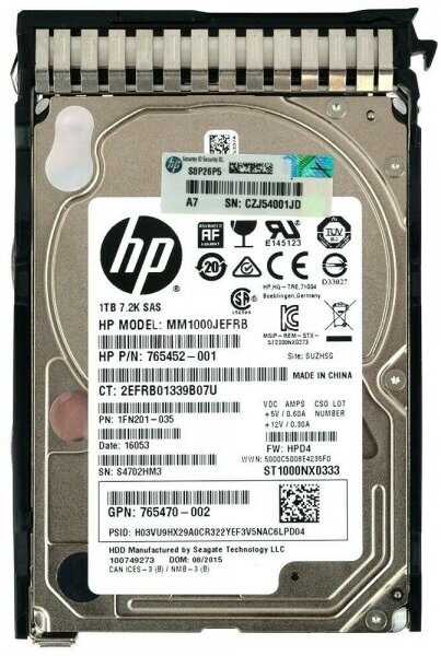Жесткий диск HP 765872-001 1Tb 7200 SAS 2,5" HDD