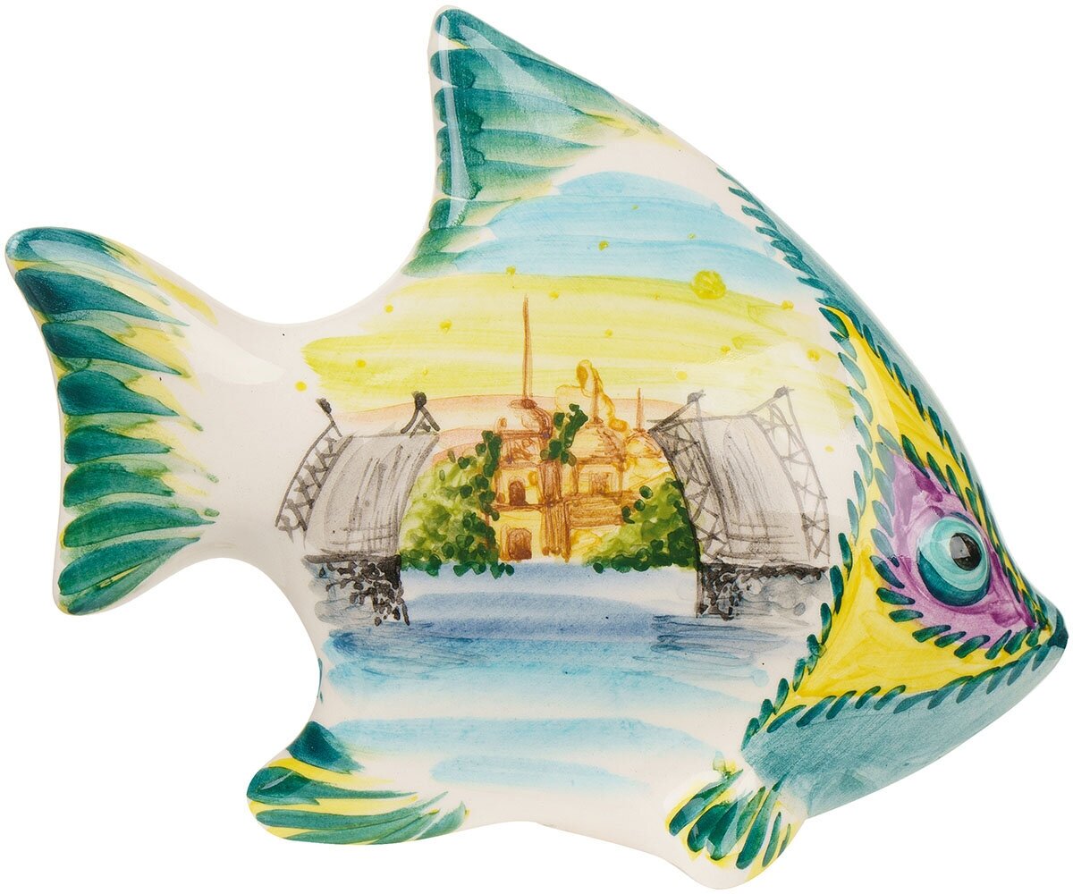 Фигурка Рыба Санкт-Петербург керамическая декоративная авторской ручной работы