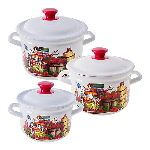 фото Mayer&boch набор 3 пр. деревенский-1 белый (цил.борт 2л, 3л, 4л) 42017 mayer&boch mayer & boch