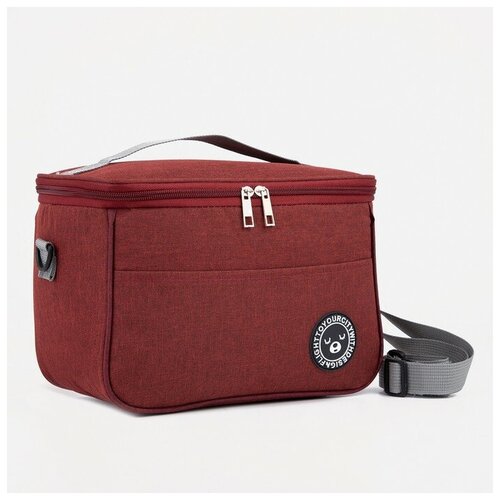 фото Сумка-термо одноцвет 8л, 26*17*18, отд на молнии, н/карман, дл ремень, бордовый 9257272 . mikimarket