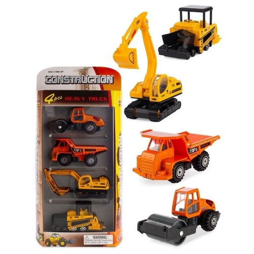 Машина металлическая строительная техника, 4 шт.