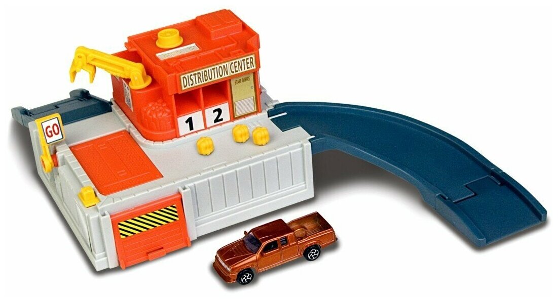 Autogrand Игровой набор Терминал с машиной Megapolis 48250, оранжевый/желтый/серый