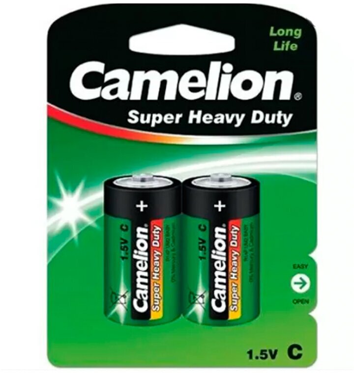 Батарейка Camelion R14P-BP2G, в упаковке: 2 шт.