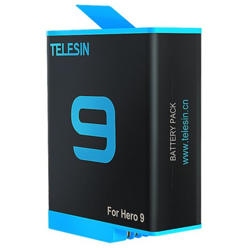 Аккумулятор Telesin для GoPro HERO9 black черный/синий аккумулятор telesin для gopro hero 11 black 1750 mah