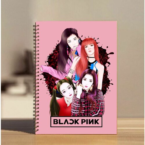 Скетчбук А5 по аниме Blackpink / Black pink / Блек пинк №8 набор наклеек стикеров 12 шт d 6 5 см по аниме blackpink black pink блек пинк