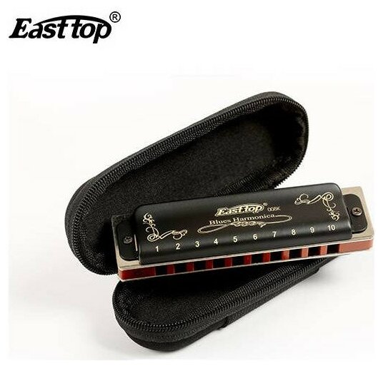 Губная гармошка диатоническая EASTTOP T008K тональность C, чехол