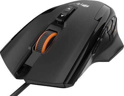 Мышь Hiper Solatris QM-3 чёрная {проводная, игровая, 10800dpi, 10 кнопок, USB 2.0, регулировка веса}
