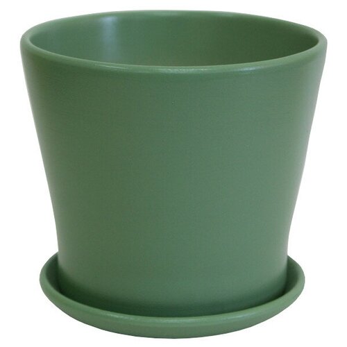 Горшок керамический с поддоном цилиндр 05л d12см нефрит 1357₽