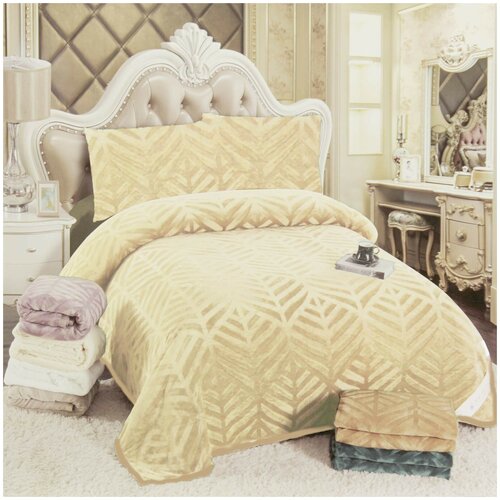 Пледы и покрывала E-Shine Плед-бамбук бежевый 160x210 полуторный e-shine