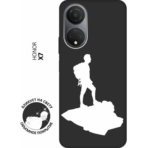 Матовый чехол Trekking W для Honor X7 / Хонор Х7 с 3D эффектом черный матовый чехол trekking w для honor x7 хонор х7 с 3d эффектом черный