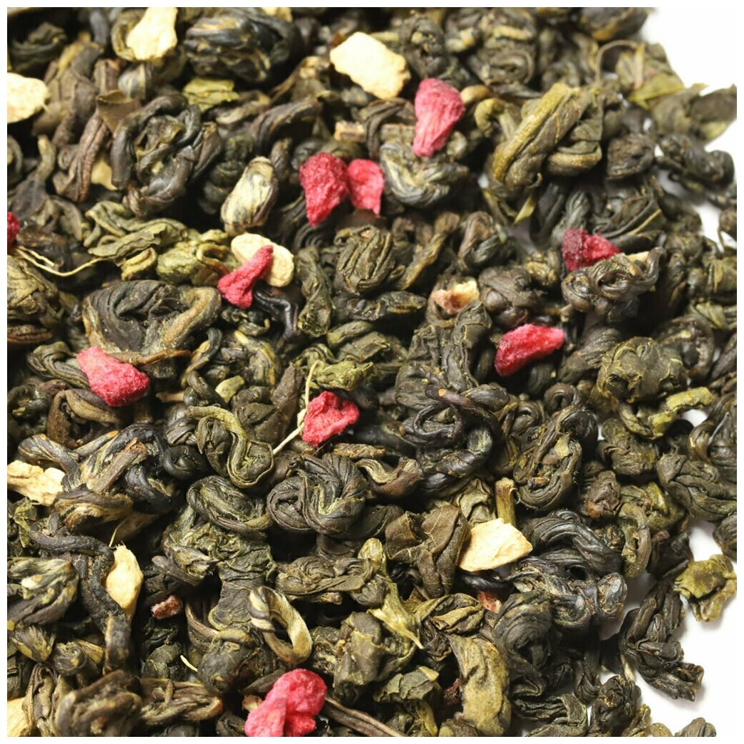 Чай зеленый Малина со сливками и имбирём, 100 г - фотография № 4