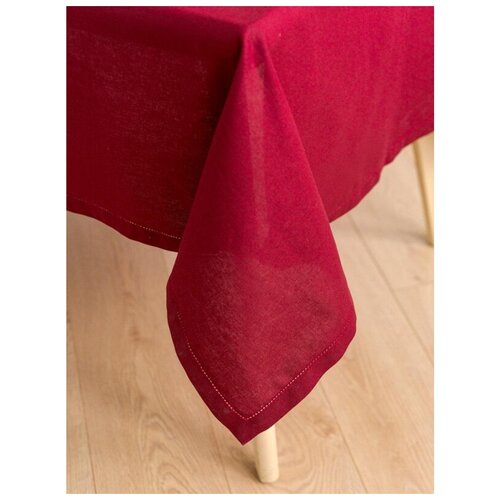 Скатерть 110х140 полулен гладкокрашенный ажур 150г/м2, Красное вино